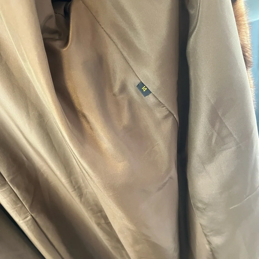 DENNIS BASSO Real Fur Full Length Hooded Fur Coat - Picture 9 of 11